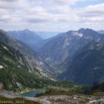 A view of Doubtful Lake from Sahale Arm, North Cascades National Park, Washington