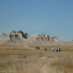 Hiking on the west end of the Castle Trail, Badlands National Park, South Dakota