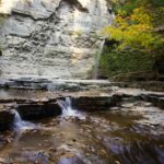 Waterfalls below Eagle Cliff Falls in Havana Glen Park, New York